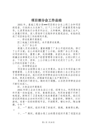 2024年项目部分会工作总结