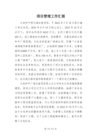 2024年项目管理工作汇报