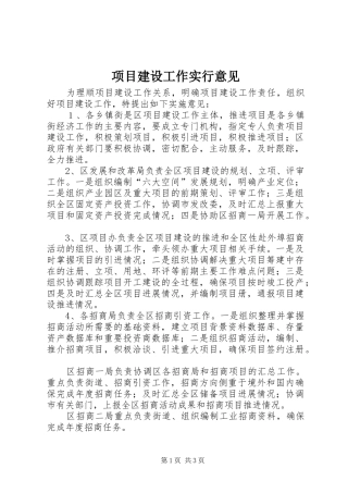 2024年项目建设工作实行意见