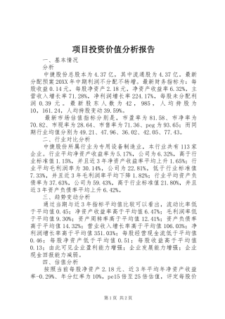 2024年项目投资价值分析报告