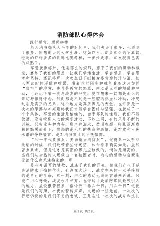 2024年消防部队心得体会