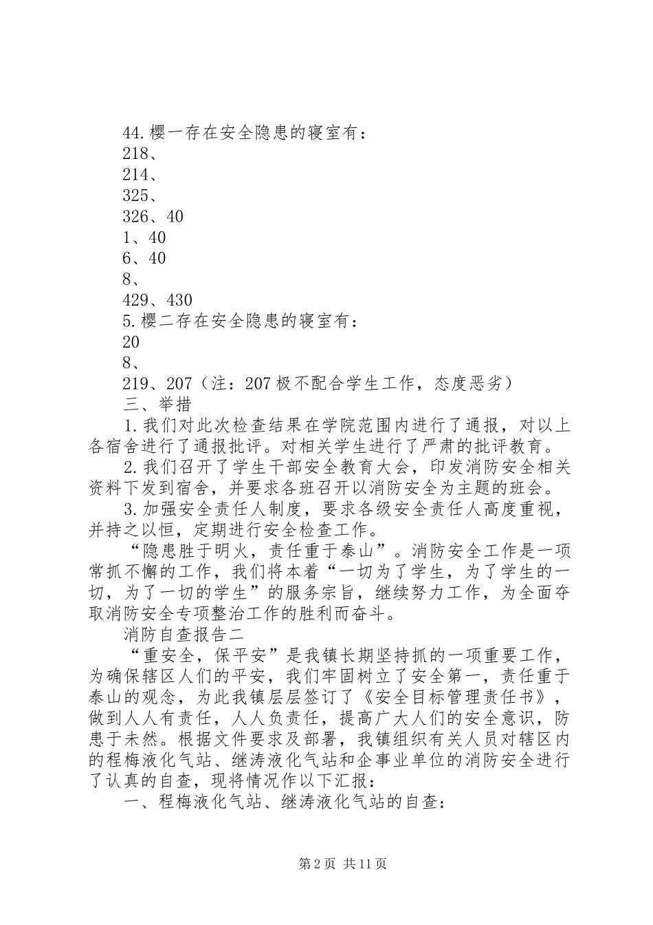 2024年消防的自查报告_第2页