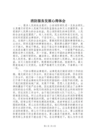 2024年消防服务发展心得体会