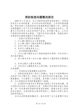 2024年消防检查问题整改报告