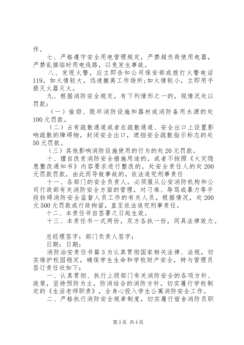 2024年消防治安责任书_第3页