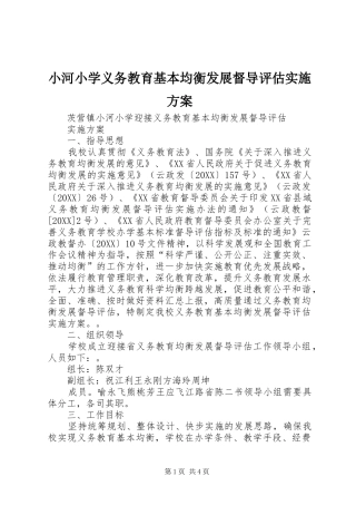 2024年小河小学义务教育基本均衡发展督导评估实施方案