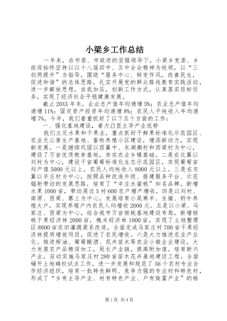 2024年小梁乡工作总结