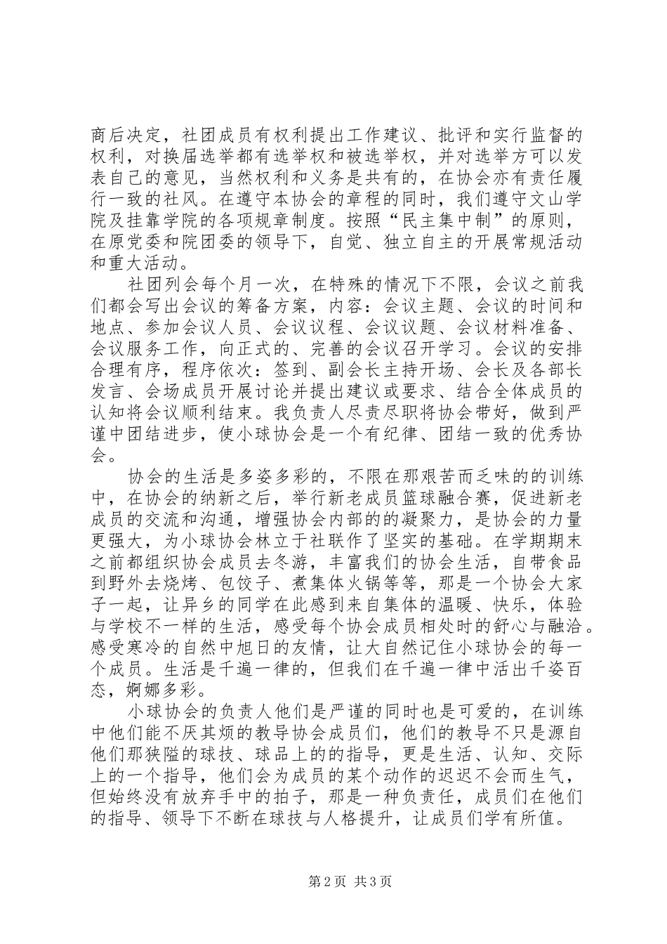 2024年小球协会的事迹材料_第2页