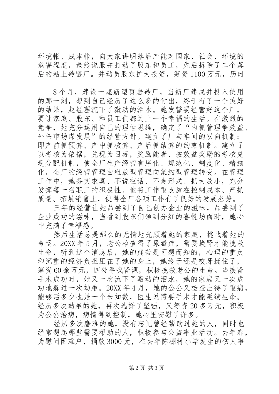 2024年小型企业带头人事迹材料_第2页
