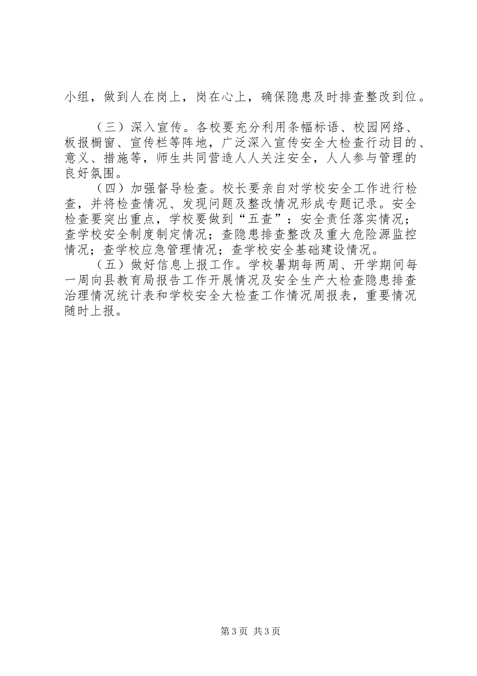 2024年小学安全大检查工作总结_第3页