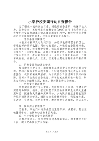 2024年小学护校安园行动自查报告
