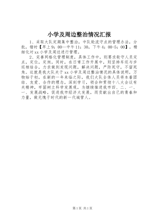 2024年小学及周边整治情况汇报