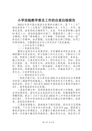 2024年小学实验教学普及工作的自查自检报告