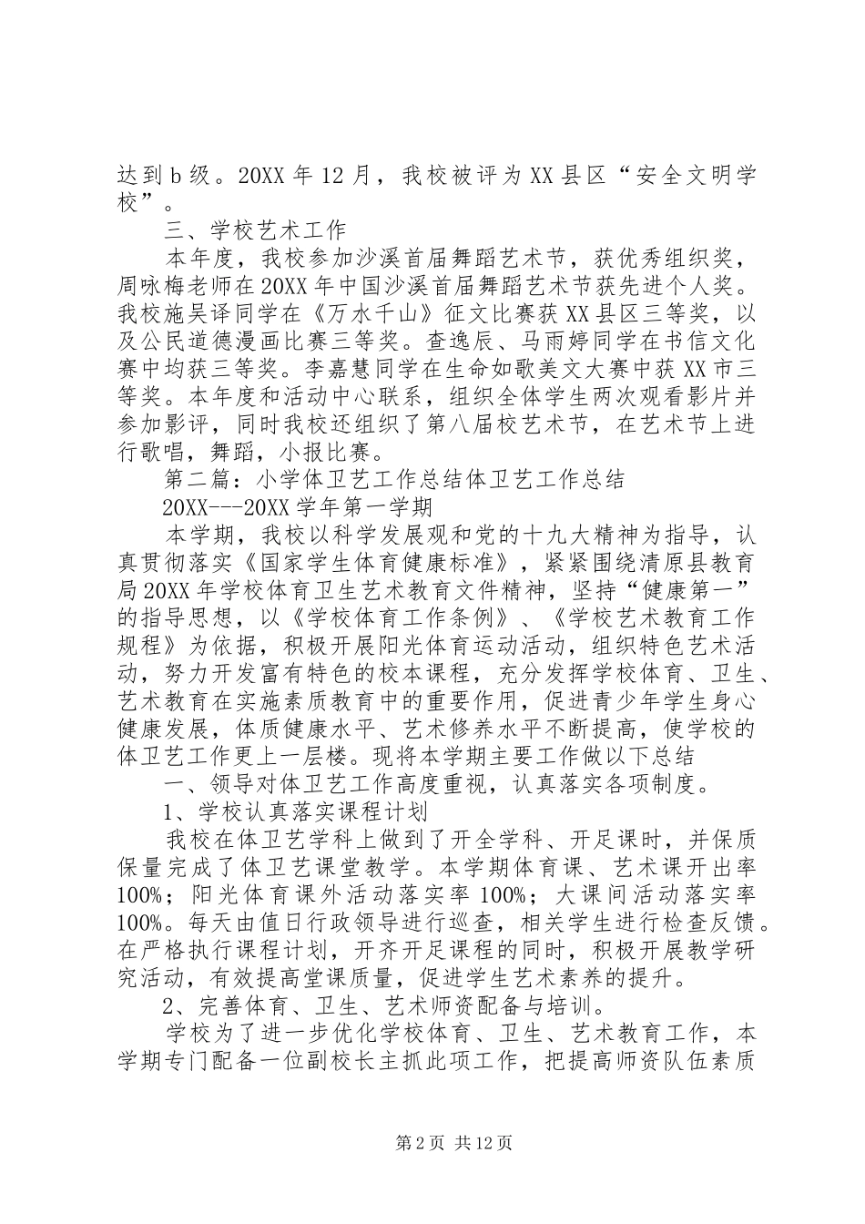 2024年小学体卫艺工作感悟总结_第2页