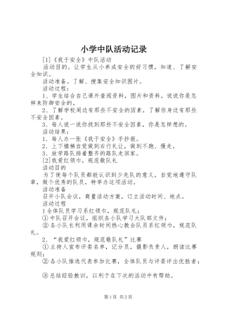 2024年小学中队活动记录