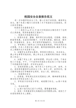 2024年校园安全自查报告范文