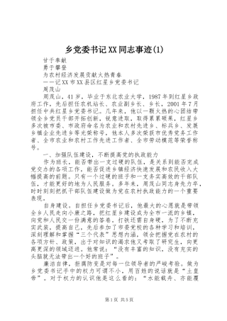 2024年乡党委书记同志事迹