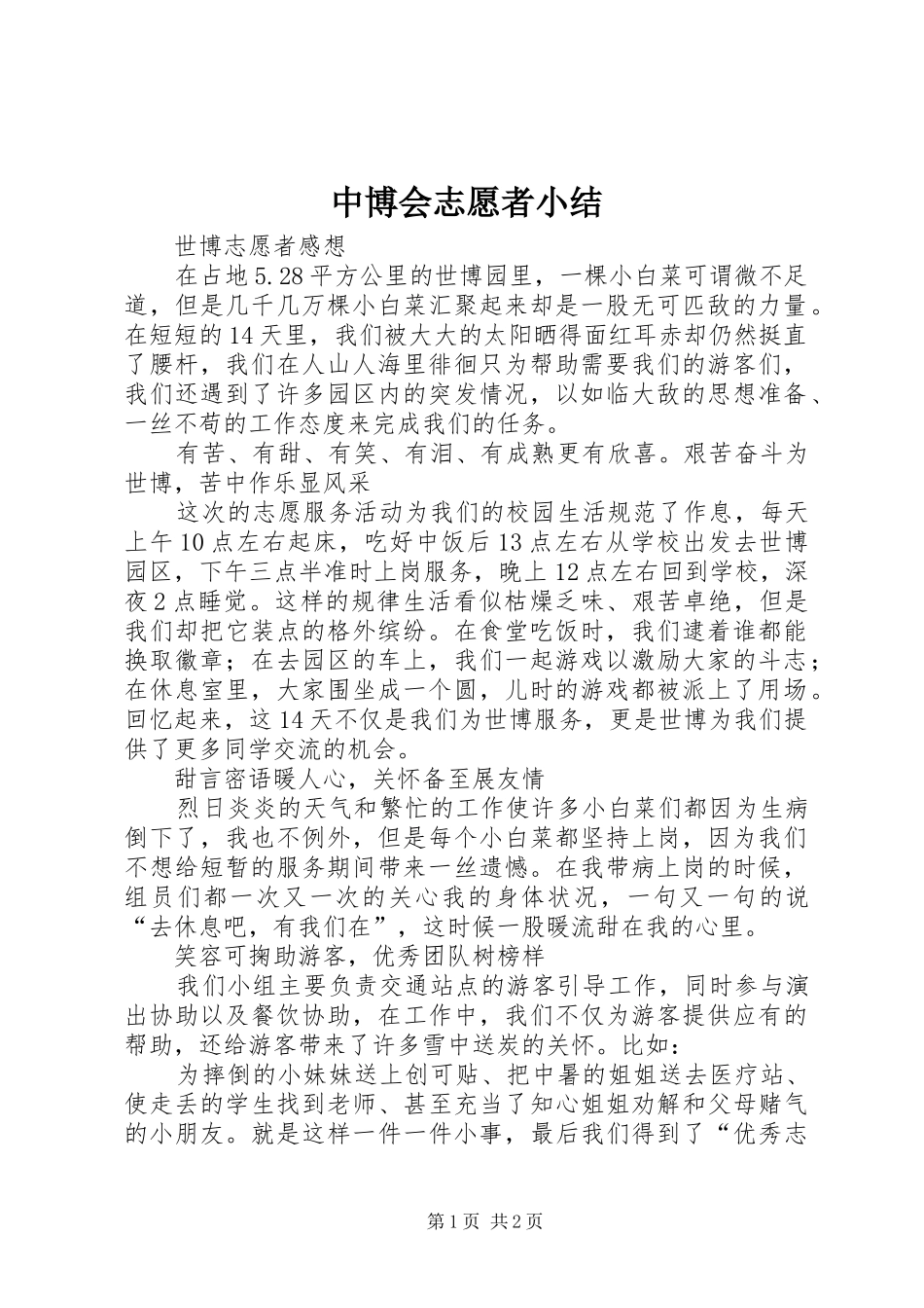 2024年中博会志愿者小结_第1页