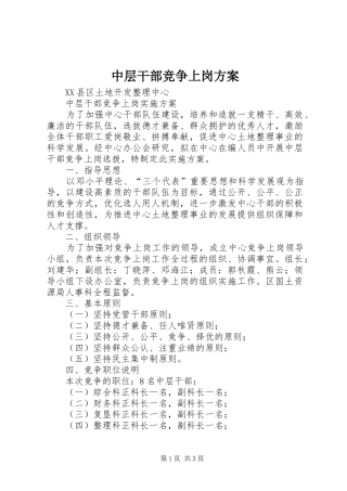 2024年中层干部竞争上岗方案