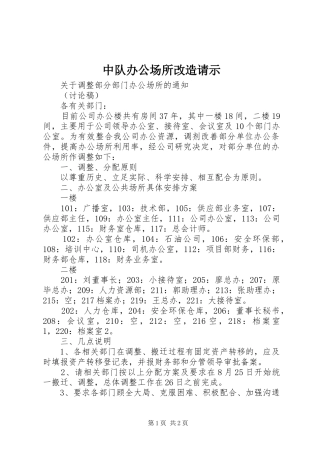 2024年中队办公场所改造请示