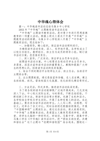 2024年中华魂心得体会