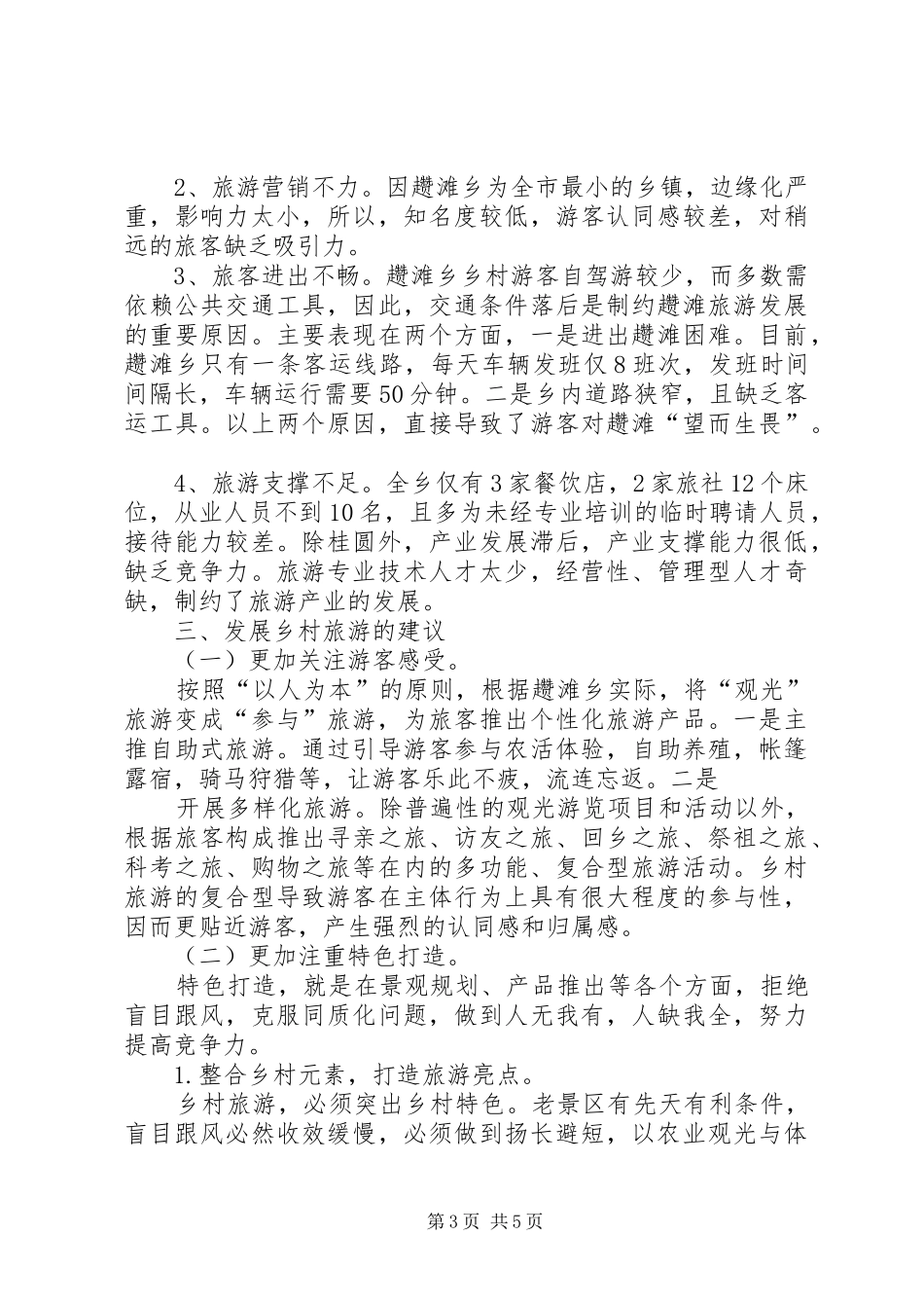 2024年趱滩乡发展乡村旅游的调查与思考_第3页