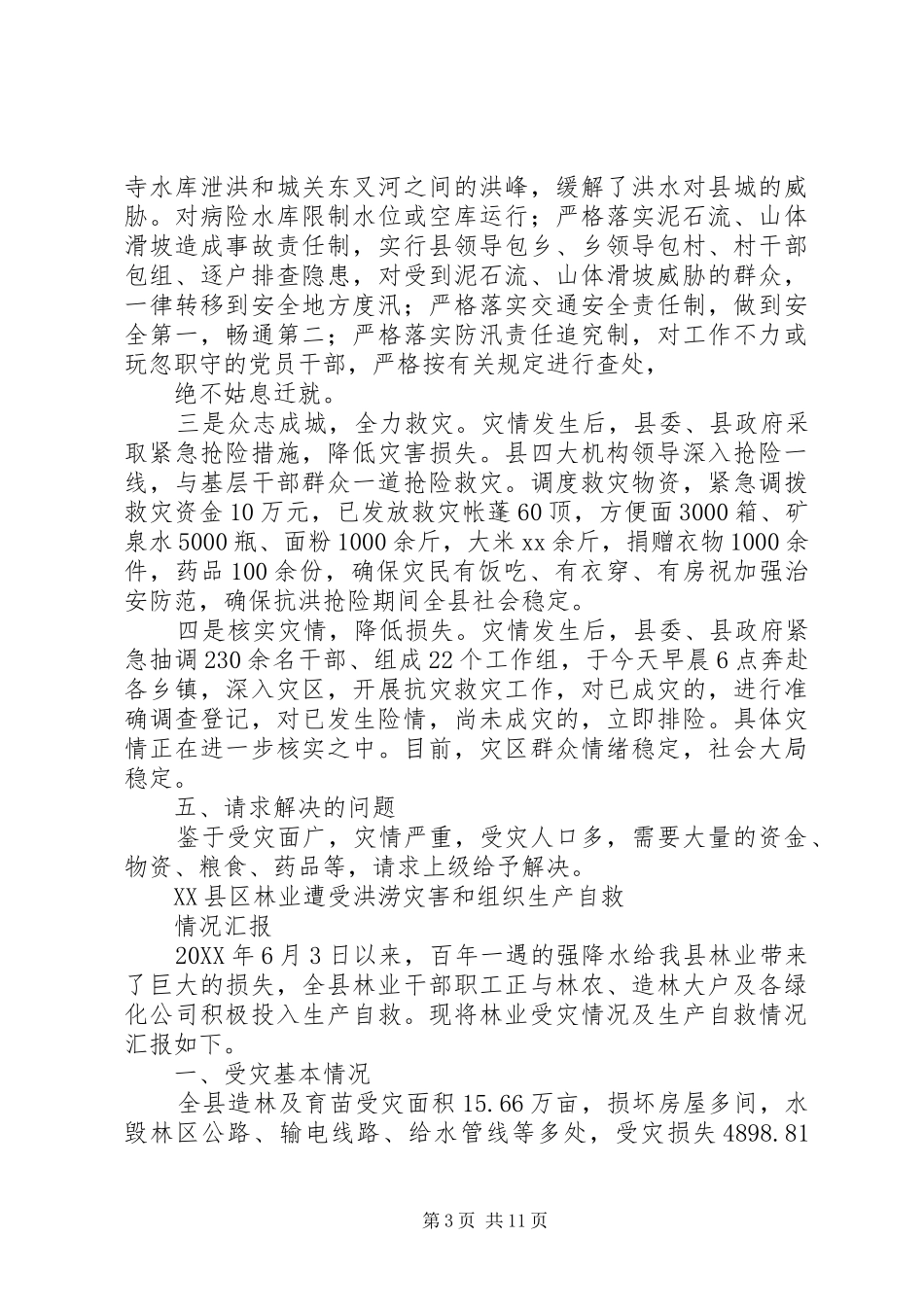 2024年遭受特大洪涝灾害情况汇报_第3页