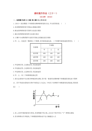 （福建专用）高中生物 课时提升作业（三十一）