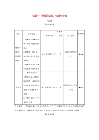 （课标专用 5年高考3年模拟A版）高考化学 专题一 物质的组成、性质和分类试题-人教版高三化学试题