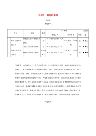 （课标专用 5年高考3年模拟A版）高考生物 专题7 细胞的增殖试题-人教版高三生物试题
