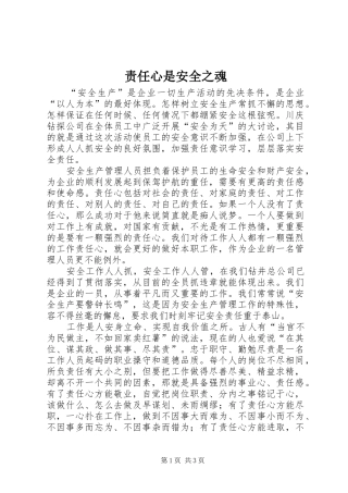2024年责任心是安全之魂