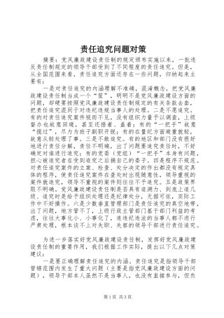 2024年责任追究问题对策