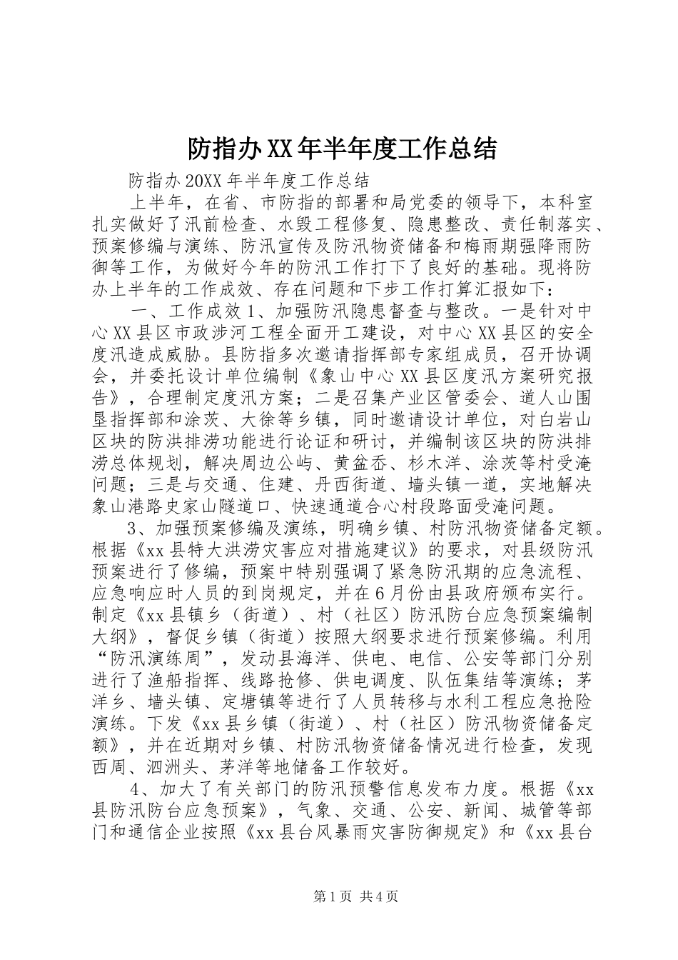 2024年防指办半年度工作总结_第1页