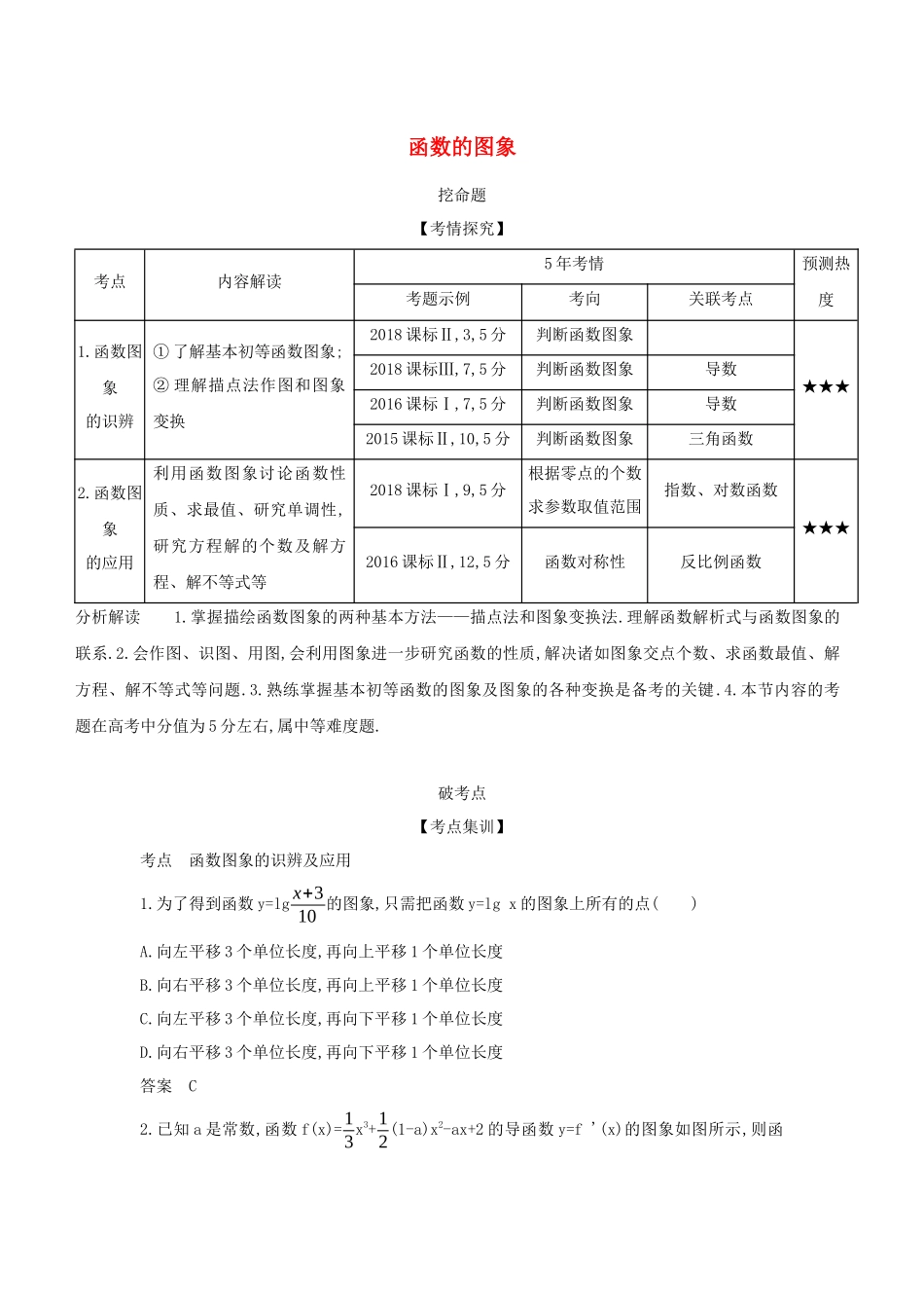 （课标专用 5年高考3年模拟A版）高考数学 专题二 函数的概念与基本初等函数 6 函数的图象试题 理-人教版高三数学试题_第1页