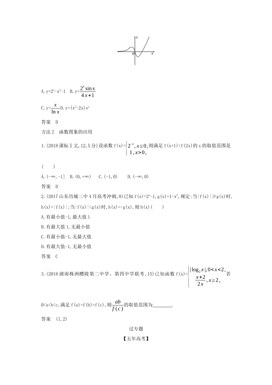 （课标专用 5年高考3年模拟A版）高考数学 专题二 函数的概念与基本初等函数 6 函数的图象试题 理-人教版高三数学试题_第3页