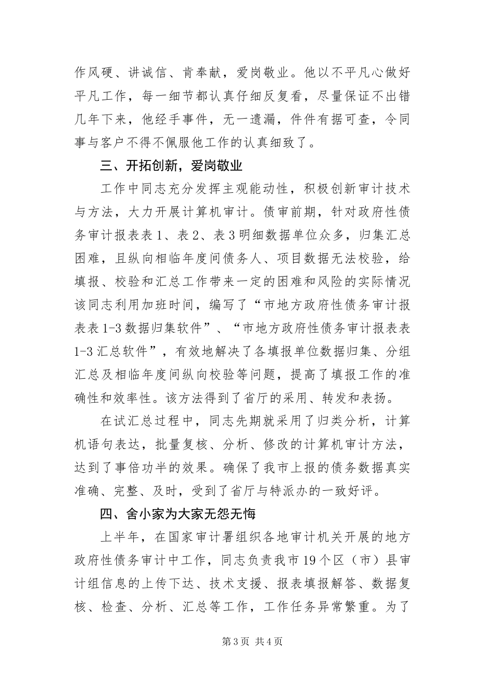 2024年债务审计小组事迹材料_第3页