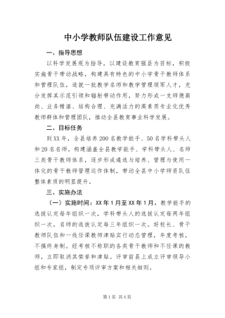 2024年中小学教师队伍建设工作意见