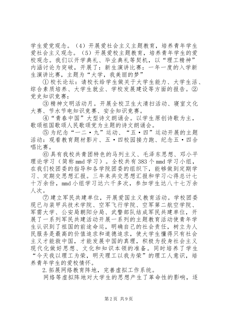 2024年长春理工大学共青团工作汇报_第2页