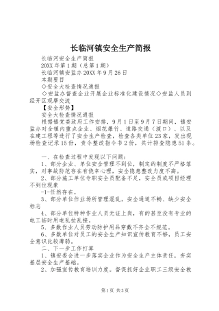 2024年长临河镇安全生产简报