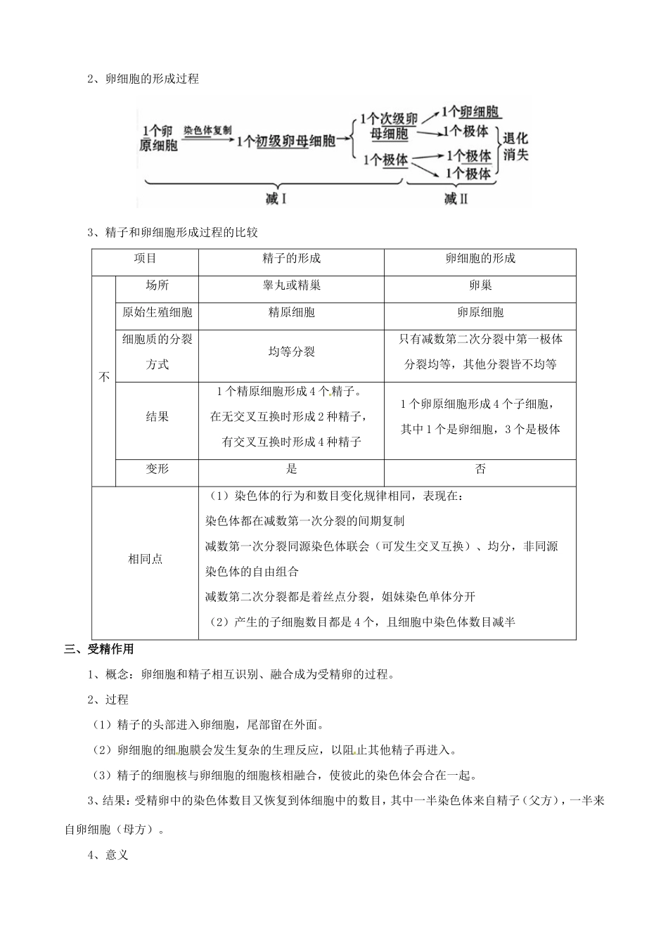 （考纲全景透析）高考生物 2.1 减数分裂和受精作用基础复习 新人教版必修2_第3页