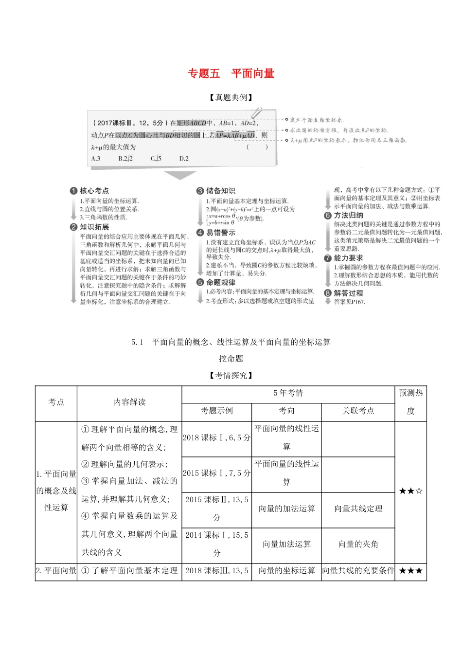 （课标专用 5年高考3年模拟A版）高考数学 专题五 平面向量 1 平面向量的概念、线性运算及平面向量的坐标运算试题 理-人教版高三数学试题_第1页