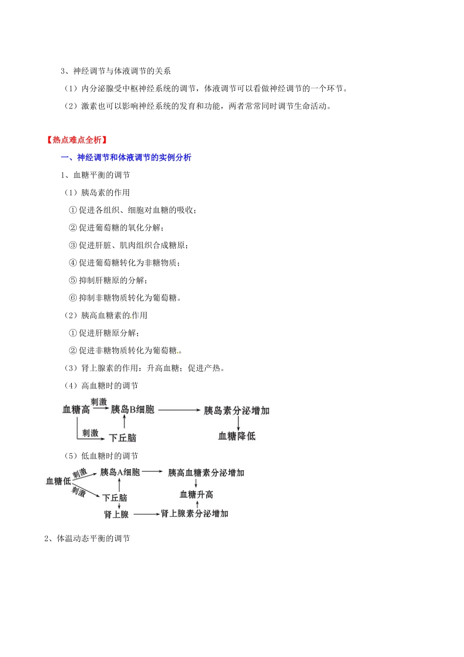 （考纲全景透析）高考生物 2.2 通过激素的调节 神经调节与体液调节的关系基础复习 新人教版必修3_第3页