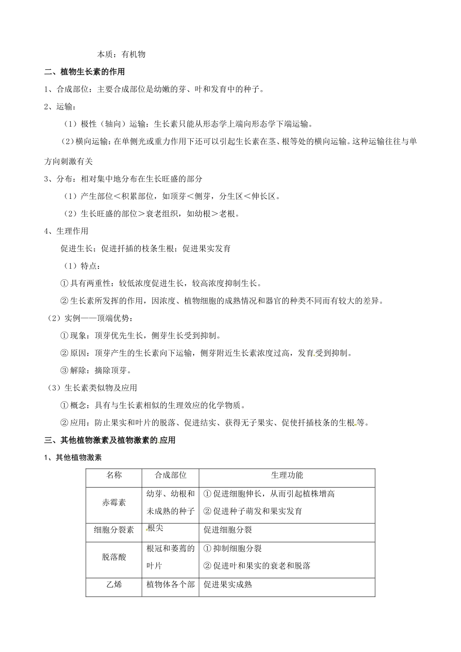 （考纲全景透析）高考生物 3 植物的激素调节基础复习 新人教版必修3_第2页