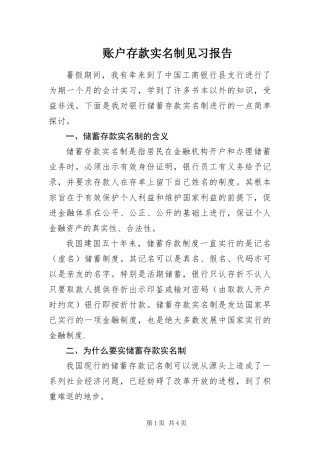 2024年账户存款实名制见习报告