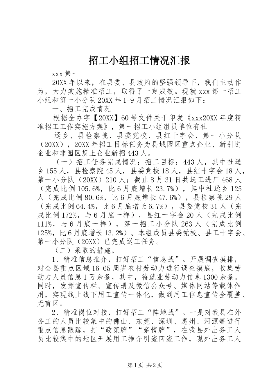 2024年招工小组招工情况汇报_第1页