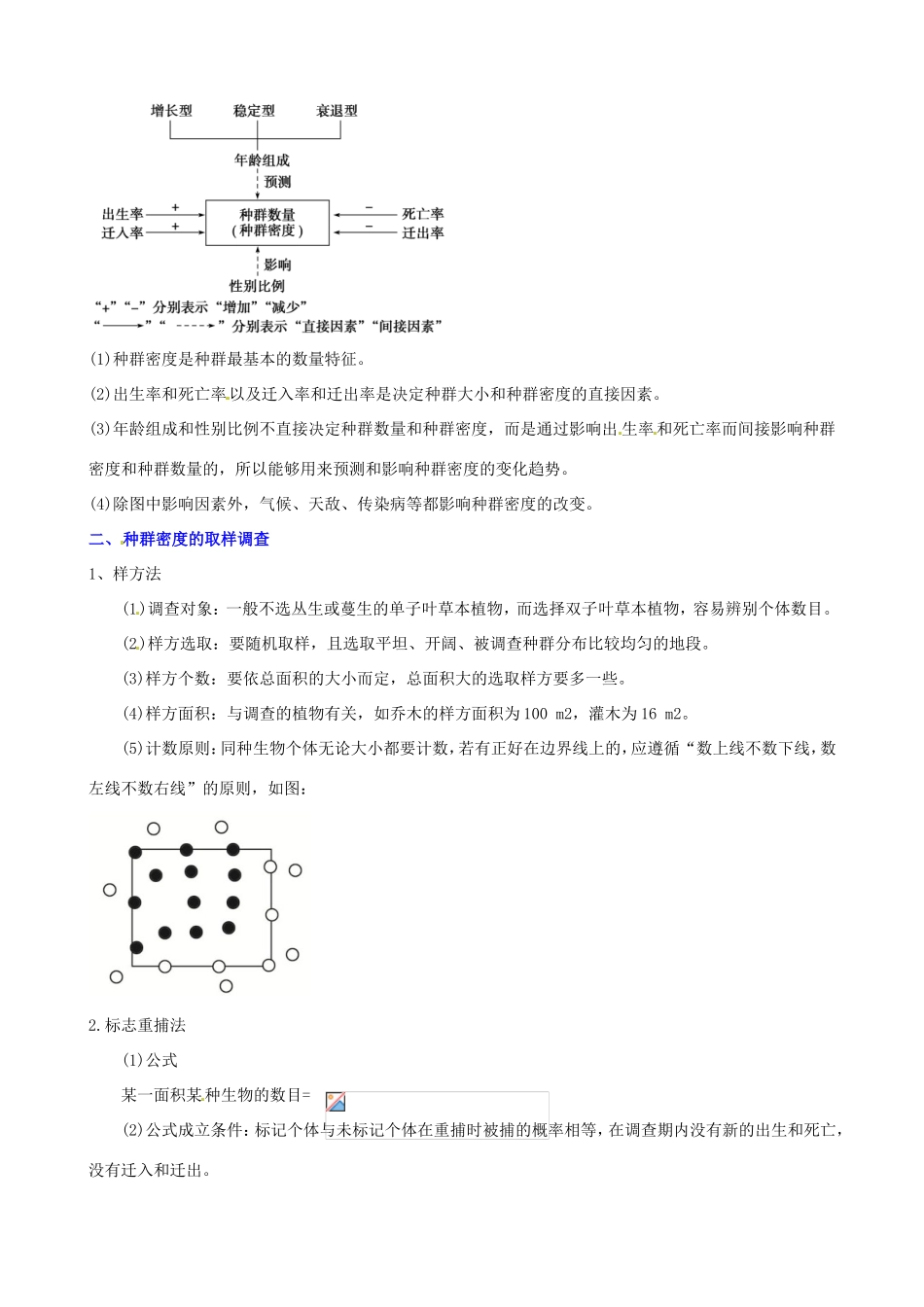 （考纲全景透析）高考生物 4.1 种群的特征基础复习 新人教版必修3_第2页