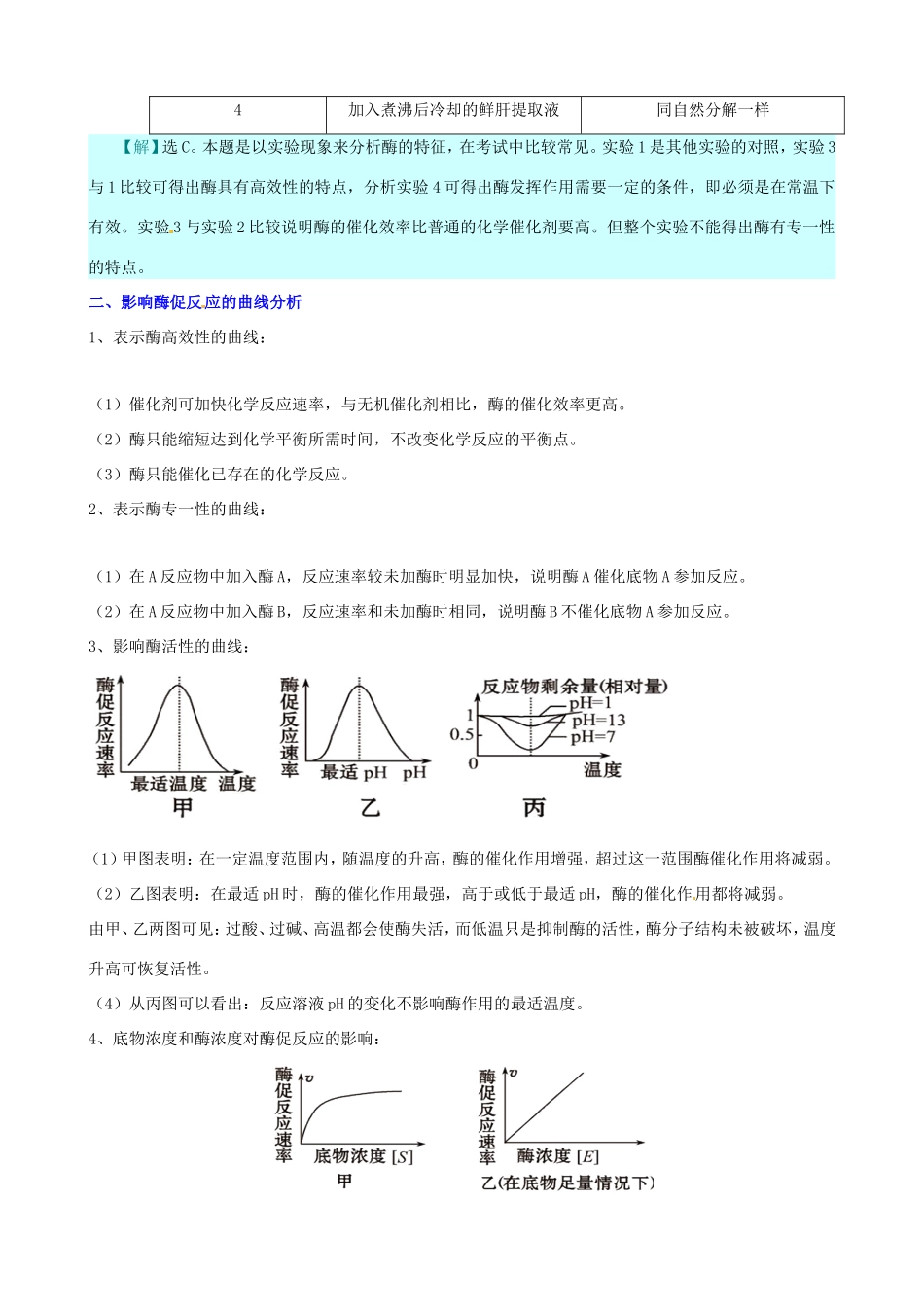 （考纲全景透析）高考生物 5.1 降低化学反应活化能的酶基础复习 新人教版必修1_第3页