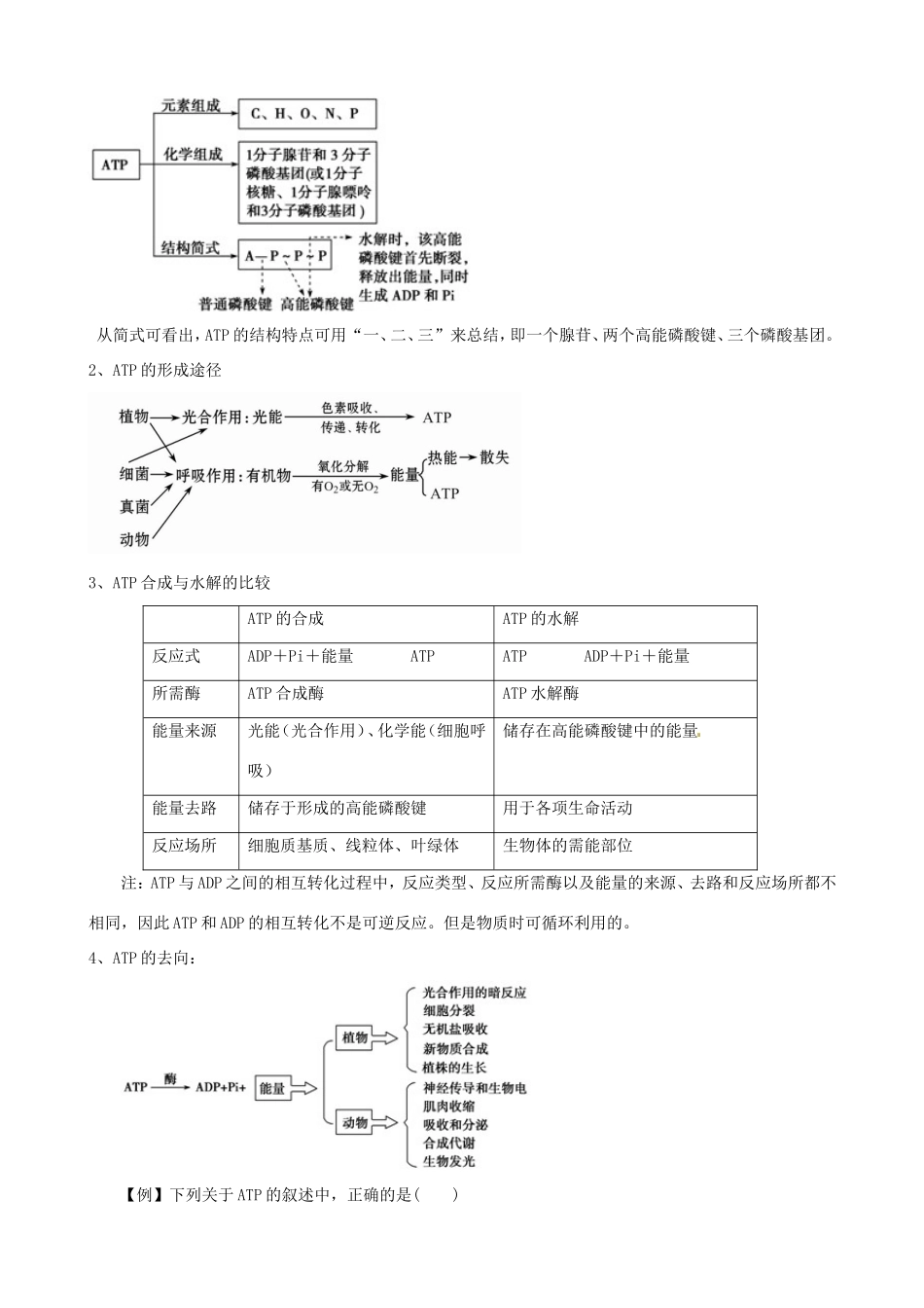 （考纲全景透析）高考生物 5.2 细胞的能量“通货” ATP、ATP的主要来源 细胞呼吸基础复习 新人教版必修1_第3页