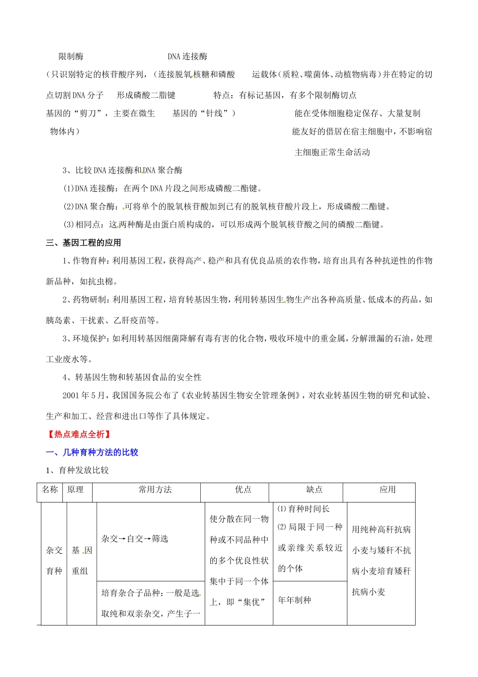 （考纲全景透析）高考生物 6 从杂交育种到基因工程基础复习 新人教版必修2_第2页
