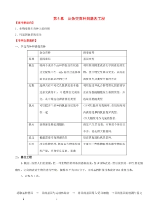 （考纲全景透析）高考生物 6 从杂交育种到基因工程基础复习 新人教版必修2